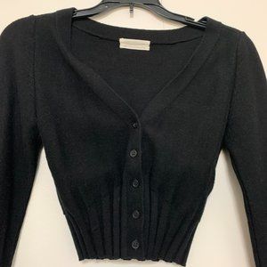 Urban Outfitters Fitted Black Cropped Cardigan